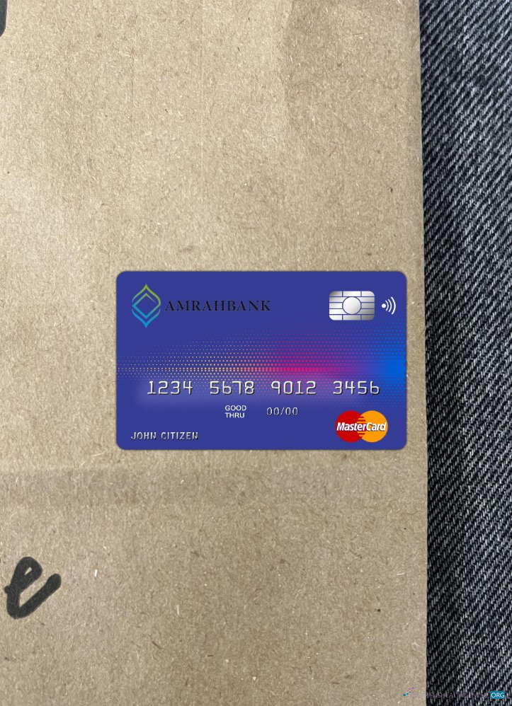 Download Azerbaijan Amrahbank master card photolook front Photoshop template